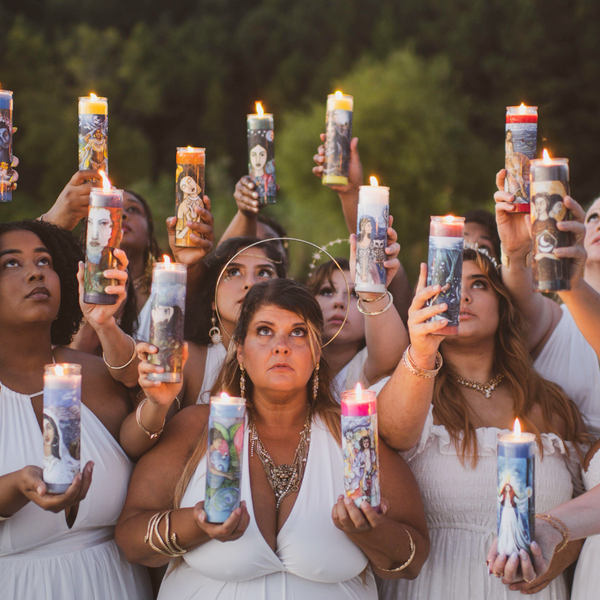  Group Lit 16oz Sacred Goddess Candles hand poured by CW Candle Co.  