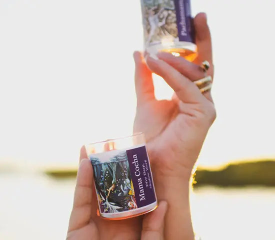  3oz Mama Cocha and Pachamama sacred goddess votive candles hand poured by CW candle co. 