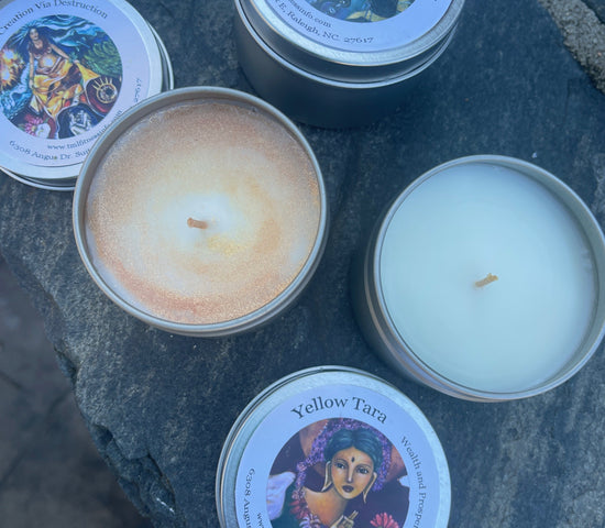 6oz Goddess Candle Tin - Sacred Feminine & Divine Energy. Intentional, creative, & spiritual candle. Pagan, Wiccan, & meditation altar decor