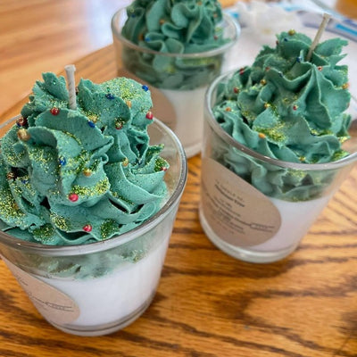 Christmas Tree Whipped Candle